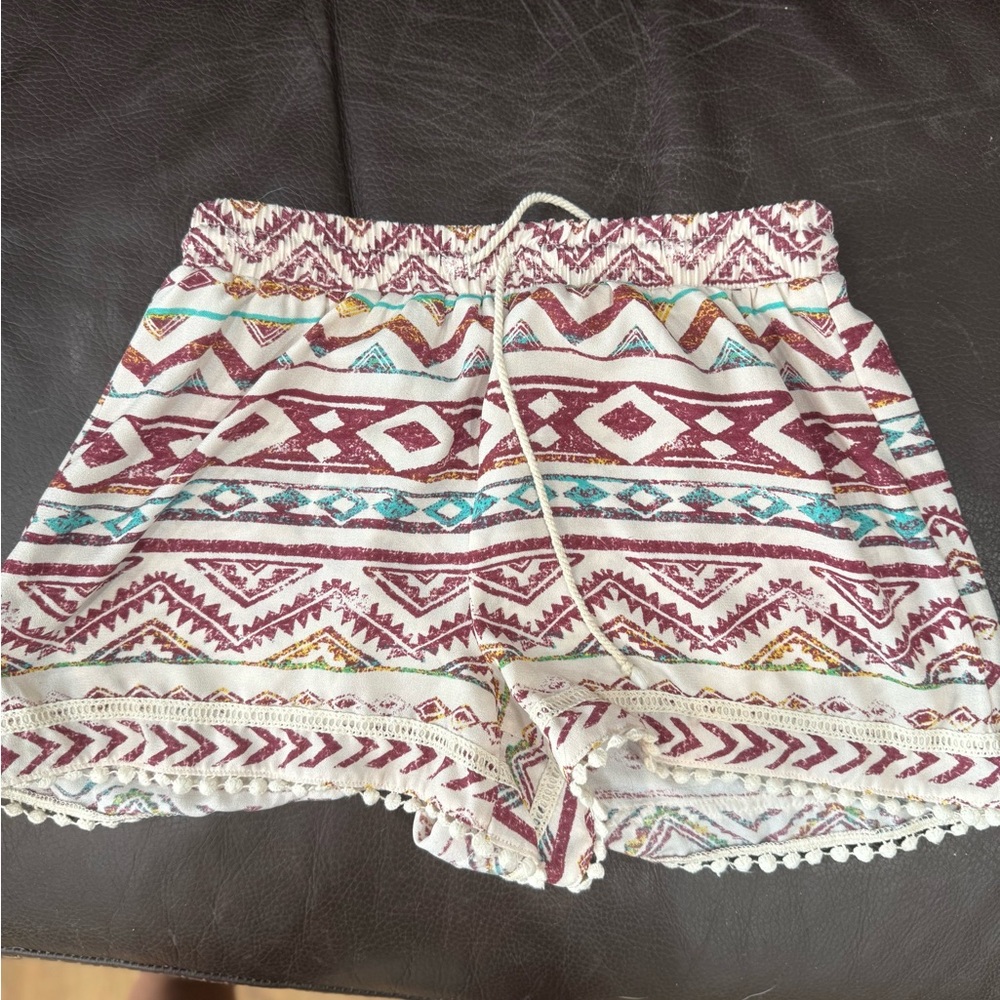 Aeropostale Multicolor Tribal Print High Waist Shorts